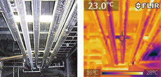 サーモグラフィを活用した設備配管の熱漏れ診断